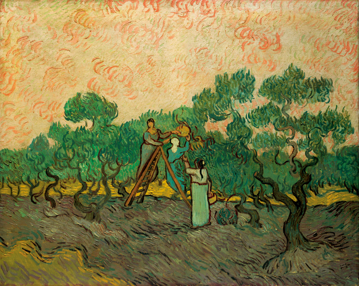  文森特·威廉·梵高  Vincent Willen Van Gogh ——摘橄榄的女人1889